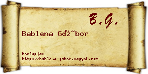 Bablena Gábor névjegykártya