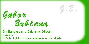 gabor bablena business card